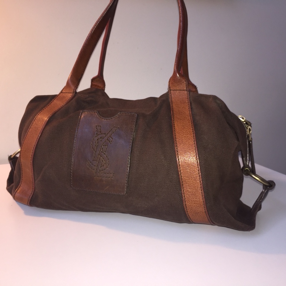 Yves Saint Laurent Leather & Canvas Bag
